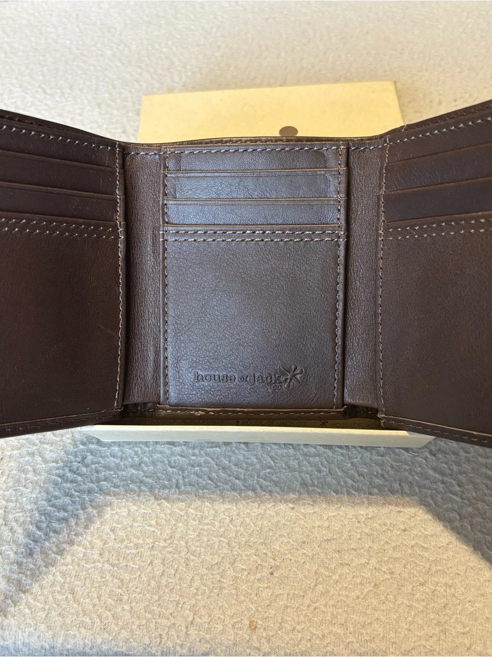 House of Jack Brown Leather Men's Tri-fold  Wallet new in box